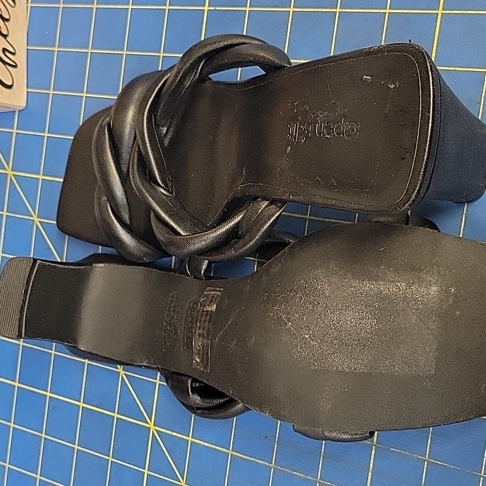 Open Edit Remmy Twist Black Heeled Sandal 10M - Picture 4 of 8